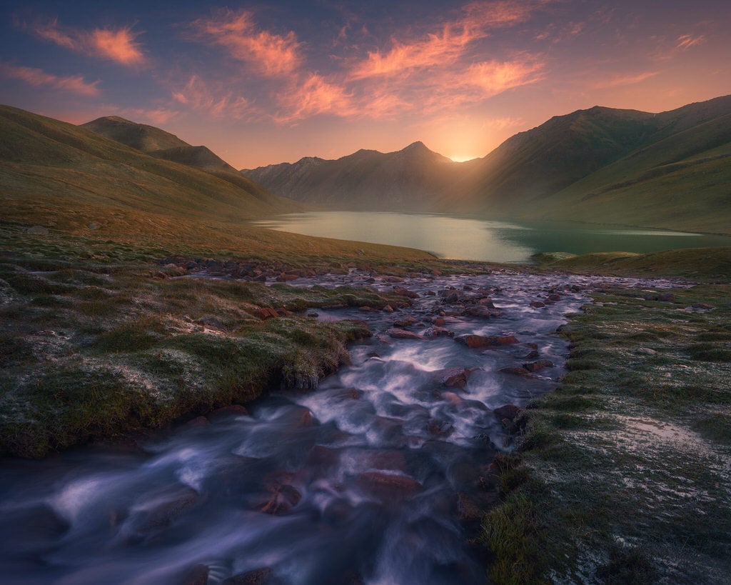 Snowy Mountains with Turquoise Water
